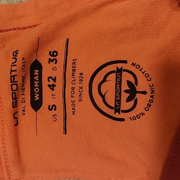 LA SPORTIVA Tank. 100% Organic Cotton. Size Small. Orange Pink - Picture 6 of 6